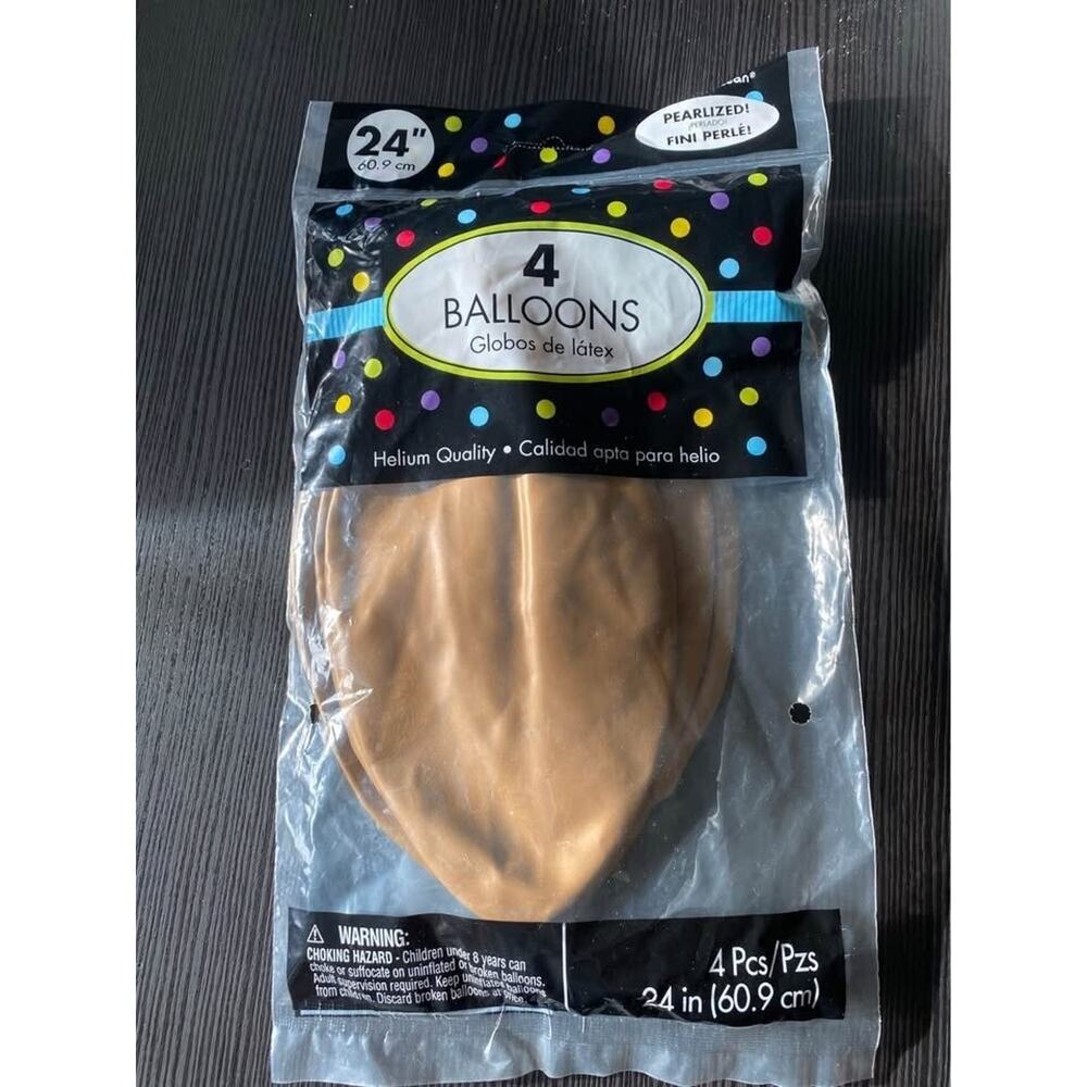 (2 Packs) Brown 24” Balloons (4 pcs)